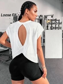 Solea Cove Solea Cove Seamless High-Stretch Backless Yoga Sports Top With Adjustable Shoulder Straps Gym Top Workout Tank Top - White - View 7