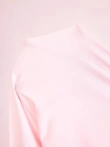 CourtClass Women's Summer Tennis Style Casual Comfortable Elegant Short Sleeve Slim Fit Ruched Design Yoga Sports Polo Collar Top - Baby Pink - View 7