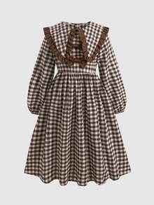 SHEIN Tween Girls Dresses - Brown - View 8