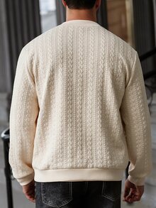 Manfinity CasualCool Men's Autumn Casual Solid Color Textured Zip-Up Hoodie - Apricot - View 2