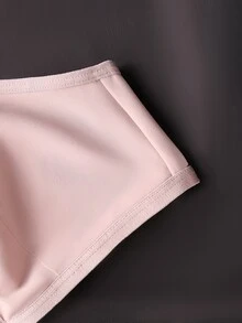 SHEIN Set Lingerie Kasual Nyaman 3 Potong dengan Cup Segitiga dan Hiasan Berlian Imitasi Motif Bunga Plum - MultiWarna - View 6