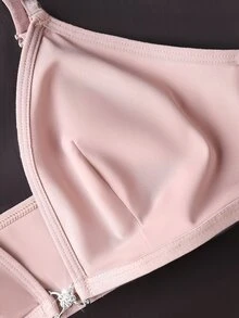 SHEIN Set Lingerie Kasual Nyaman 3 Potong dengan Cup Segitiga dan Hiasan Berlian Imitasi Motif Bunga Plum - MultiWarna - View 3