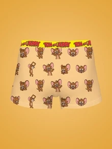 Notgurli TOM & JERRY X SHEIN Men's Printed Fashionable Boxer Briefs (1pc) - Multicolor - View 2