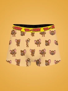 Notgurli TOM & JERRY X SHEIN Men's Printed Fashionable Boxer Briefs (1pc) - Multicolor - View 1