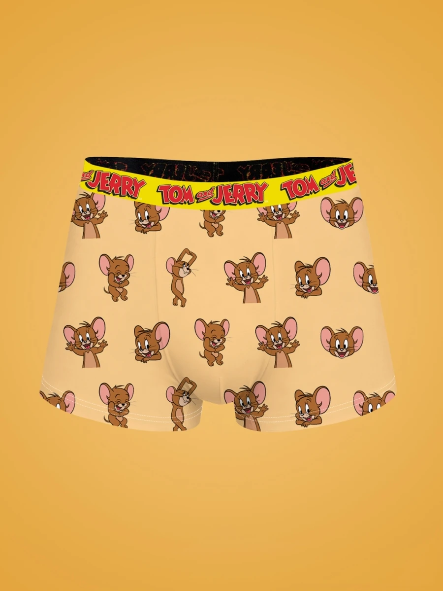 Notgurli TOM & JERRY X SHEIN Men's Printed Fashionable Boxer Briefs (1pc) - Multicolor - View 1
