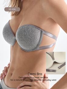 Bralution Women's Solid Color Comfortable Bandeau Bra - Grey - View 1