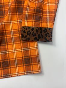 Franclia Women's Autumn Fashion Patchwork Leopard Print Shirt - Multicolor - View 8
