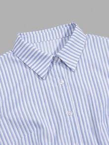 IslaSuriya Women's Slim Fit Striped Single-Breasted Blouse - Multicolor - View 5