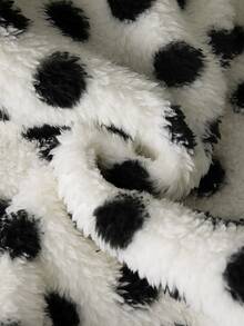 Jaket Longgar Berkerudung Resleting Motif Polkadot Putih Lucu Kawaii untuk Anak Perempuan Remaja, Cocok untuk Musim Gugur/Musim Dingin, Pakaian Kasual Liburan Musim Gugur/Musim Dingin, Pakaian Sekolah untuk Siswa - Hitam dan Putih - View 6