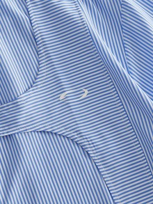 Manfinity RebelGame Men's Slate Blue Striped Short Sleeve Shirt, Boxy Fit Embroidered Detail - Blue - View 4