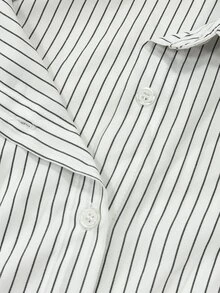 IslaSuriya Women's Striped Knight Pattern Casual Everyday Shirt - White - View 4