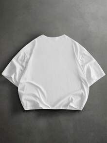 Manfinity RebelGame Men's Summer Casual Letter Print T-Shirt - White - View 3