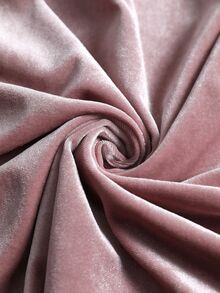 Linhara CURVE Atasan Lengan Panjang Berkerah V Beludru Merah Muda Ukuran Besar dengan Hiasan Rumbai, Blus Kasual Lembut untuk Perjalanan Sehari-hari di Musim Gugur - Dusty Pink - View 6