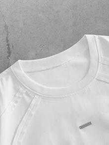 GENTILAND Men's  Relaxed Fit Crew Neck Tee In Soft Jersey. Drop-Shoulder Oversized Silhouette With Clean Minimal Finish Graphic Tee - White - View 4