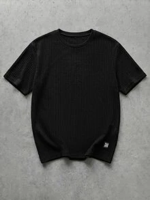 GENTILAND Men's Casual Minimalist Charm T-Shirt For Daily Commute, Vacation, Father's Day Gifts Vacation Black Summer, Football - Black - View 2