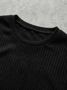GENTILAND Men's Casual Minimalist Charm T-Shirt For Daily Commute, Vacation, Father's Day Gifts Vacation Black Summer, Football - Black - View 5