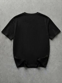 GENTILAND Men's Casual Minimalist Charm T-Shirt For Daily Commute, Vacation, Father's Day Gifts Vacation Black Summer, Football - Black - View 3