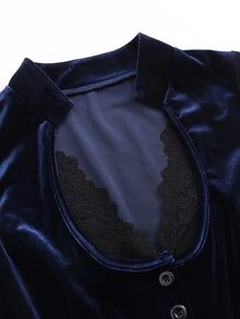 SHEIN Rompi Wanita Tanpa Lengan Model Slim Fit Elegan dengan Hiasan Renda dan Bukaan Depan, Cocok untuk Musim Semi, Musim Panas, Musim Gugur, dan Musim Dingin, Acara Santai, Wisuda, Perjalanan, Kembali ke Sekolah, Biru - Navy Blue - View 8