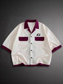 Manfinity RebelGame Men's Summer Casual Colorblock Patchwork Short Sleeve Shirt Men's Graphic Shirt - Multicolor - View 2