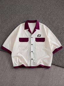 Manfinity RebelGame Men's Summer Casual Colorblock Patchwork Short Sleeve Shirt Men's Graphic Shirt - Multicolor - View 6