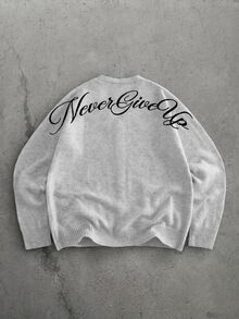 Manfinity RebelGame Fashion Men's Embroidered Cardigan Sweater - Light Grey - View 2