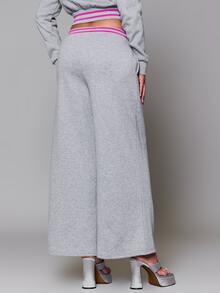 MUSERA Printed Graphic Elasticated Drawstring Stripe Waist Loose Fit Jogger Trouser Autumn Fall Winter Daily Back To School Pink Pony - Grey - View 4