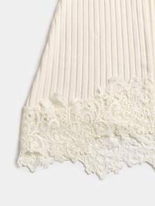 Louniche Women's Autumn/Winter Soft Style Lace Patchwork Knit Cardigan - Apricot - View 10