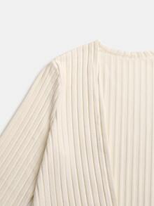 Louniche Women's Autumn/Winter Soft Style Lace Patchwork Knit Cardigan - Apricot - View 9