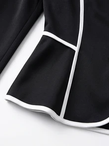 Yalmera Women's Colorblock Casual Versatile Daily Long Sleeve Jacket - Black - View 3