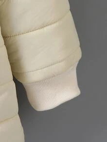 女童雪絨內裡冬季加厚連帽長版保暖抓絨外套，適合學校日常穿著、戶外玩雪、週末家庭旅行 - 杏色 - 查看 4
