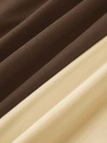 SHEIN BASICS 2件組女款純色針織圓領長袖連身衣，黑色與白色 - 彩色 - 查看 5