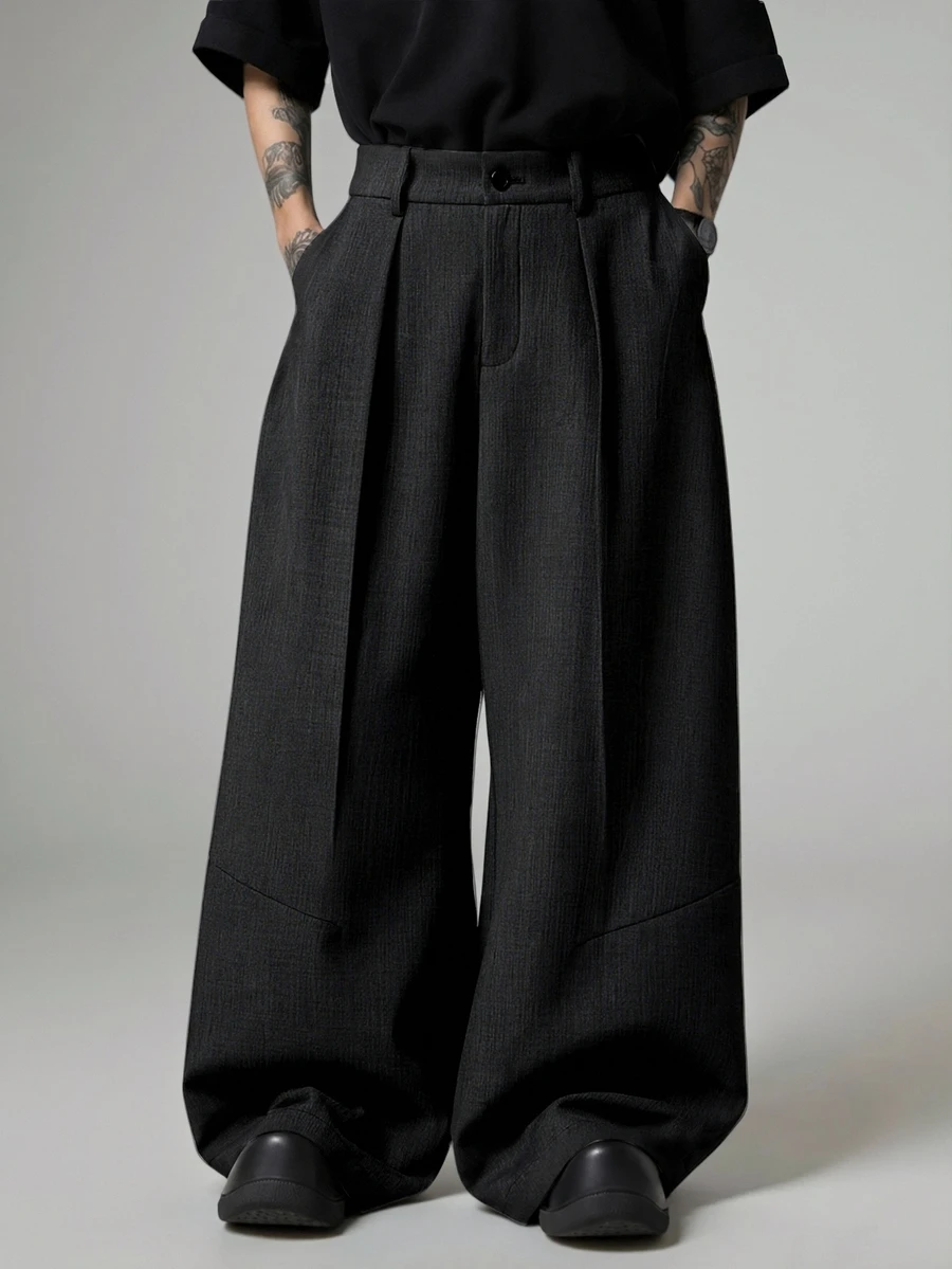 STYNVO Men's Solid Color Casual Daily Travel Long Pants With Pockets - Black - View 1