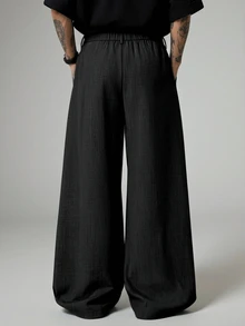 STYNVO Men's Solid Color Casual Daily Travel Long Pants With Pockets - Black - View 2