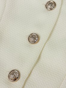 RosyDaze Setelan Jaket dan Rok Wanita Slim Fit Musim Semi/Gugur, Cocok untuk Perjalanan Sehari-hari dan Pertemuan Bisnis - Krem - View 8
