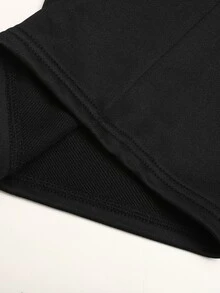SHEIN Teen Girl Teen Girls Loose Straight Leg Black Letter Print Long Pants Casual Style - Black - View 6
