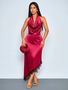 SOLERSUN Women Long Dresses Party Night Night Out Burgundy Summer Elegant - Red - View 8