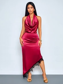 SOLERSUN Women Long Dresses Party Night Night Out Burgundy Summer Elegant - Red - View 7