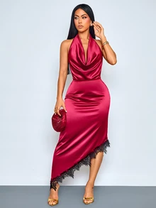 SOLERSUN Women Long Dresses Party Night Night Out Burgundy Summer Elegant - Red - View 5