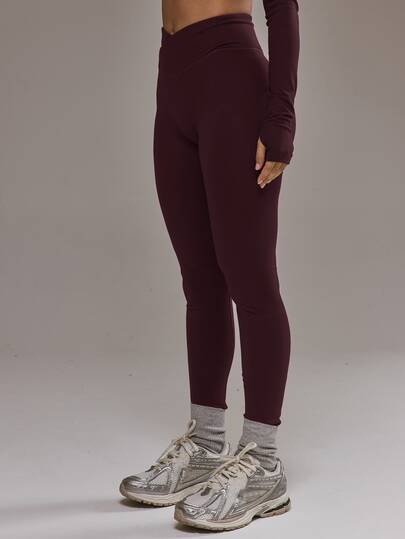 SHEIN X YERIMUA Musera Sport Cross Front Leggings Co-Ord Bottom Only Padel Winter Activewear Sport Gym Workout Alloy