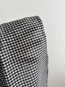 Elamini Women's Shirt - 2 In 1 - Patchwork - Check Pattern-Retro Y2K Style-Suitable For Office Commuting, Casual Wear, Festival Outfits, And Outings. - Black - View 7
