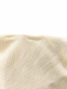 SHEIN Women's Casual Waffle Knit Button Accent Dropped Shoulder Loose Fit Long Sleeve T-Shirt Travel Beige Autumn - Apricot - View 10