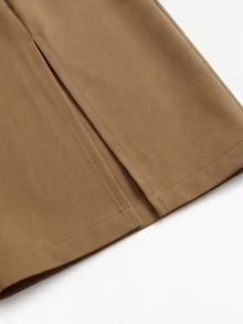 SHEIN CURVE+ Setelan 2 Potong Wanita Ukuran Plus Minimalis Elegan untuk Musim Gugur: Kemeja dan Celana Panjang Belahan Lurus - MultiWarna - View 6