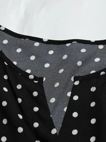 Balvessa Women's Polka Dot Contrast Button Vacation Dress For Travel - Black - View 3