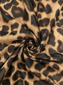 Balvessa Vintage Sexy Leopard Print Waist-Cinching Flowy Long Dress For Women Party Date Brown Zebra Print Autumn - Multicolor - View 6
