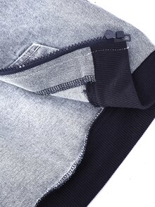 SHEIN 男嬰秋冬加厚保暖內裡連帽牛仔外套與工裝褲套裝，適合外出、假日與休閒穿著 - 藍色 - 查看 7