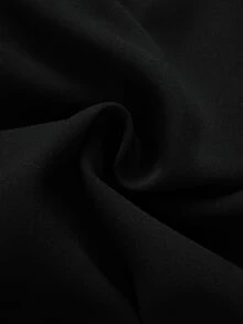 SHEIN Clasi Blusa con encaje en contraste de manga raglán de cuello con abertura de ojo - Negro - Ver 8