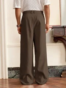 Athstrex Celana Panjang Pria Ukuran Besar Kasual Tenun Warna Polos, Cocok untuk Liburan, Hadiah Hari Ayah, dan Sepak Bola. - Coffee Brown - View 2