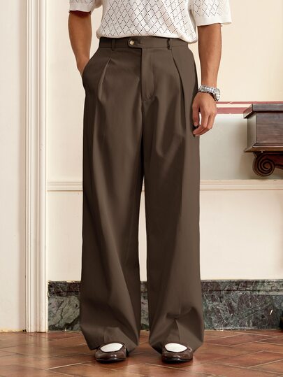 Athstrex Calças casuais de tecido liso para homem plus size, férias, presentes para o Dia do Pai, futebol