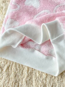 6 Set Dikirim Secara Acak 1 Set Musim Gugur/Musim Dingin Flanel Dua Sisi Motif Bayi Perempuan Elegan Lucu Motif Kucing Pita Hati Bunga Ceri Kerah Bergaris Lengan Panjang Celana Panjang Pakaian Santai Fleece Acak 6-in-1 Set Dua Potong - MultiWarna - View 7