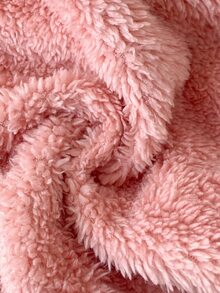 SHEIN 新生女嬰秋冬粉色珊瑚絨連身衣 0-12個月 3D熊耳朵連帽連身衣 - 粉色 - 查看 7